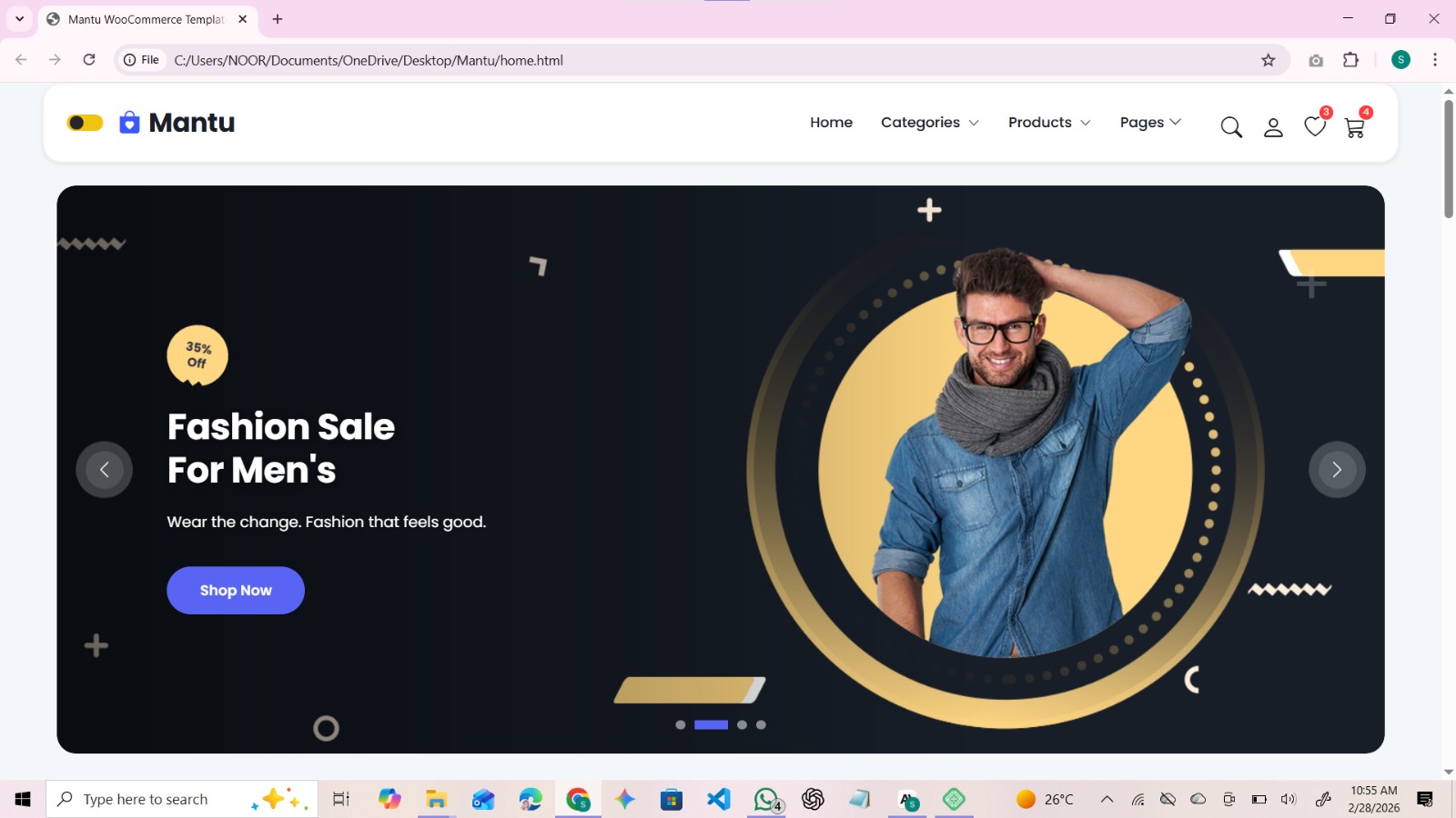 Mantu E-Commerce Screenshot